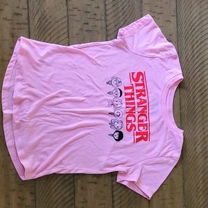 kohls pink stranger things graphic tee size M(8)